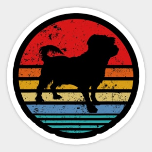 Maltese Retro Sunset Distressed Sticker